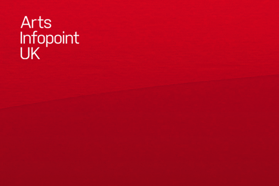 White Arts Infopoint UK logo on red