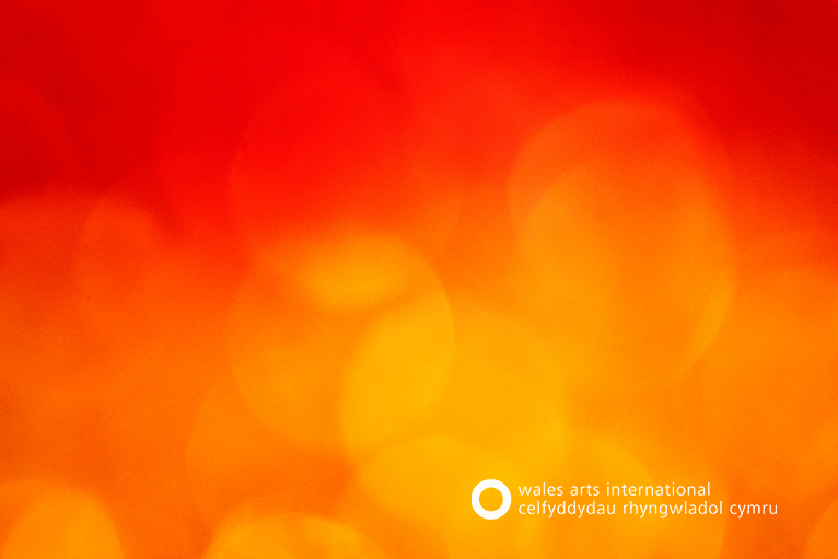 Abstract orange circles of light