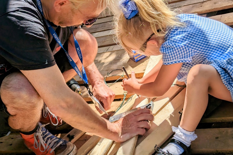 A student working with a Creative Learning practitioner