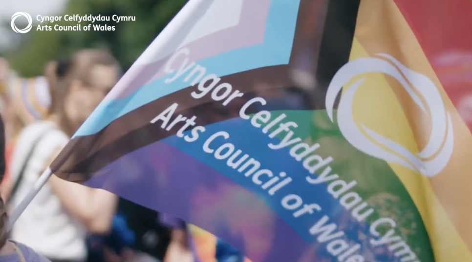 Arts Council of Wales Rainbow Flag at Cardiff Pride 2023
