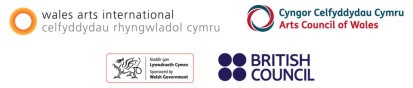 Wales Arts International Logo, Arts Council of Wales logo, Welsh Government Logo and British Council Logo
