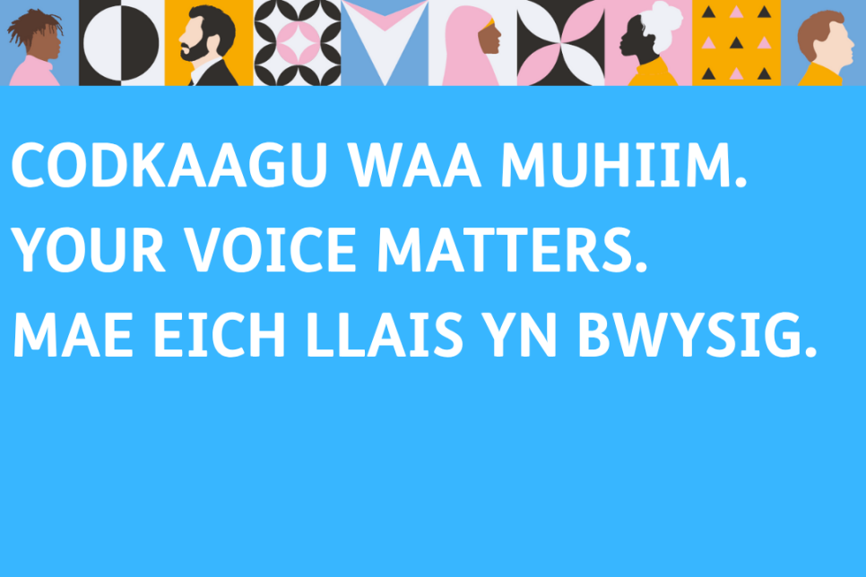 Typography with Your Voice matters in English, Somali and Welsh