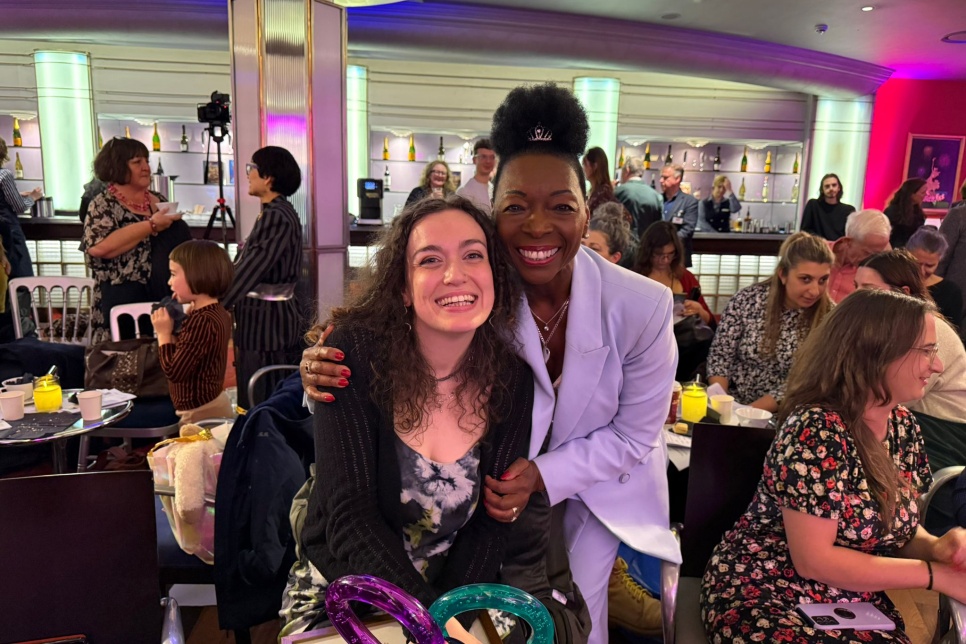 Steph with Baroness Floella Benjamin at the ACA Awards