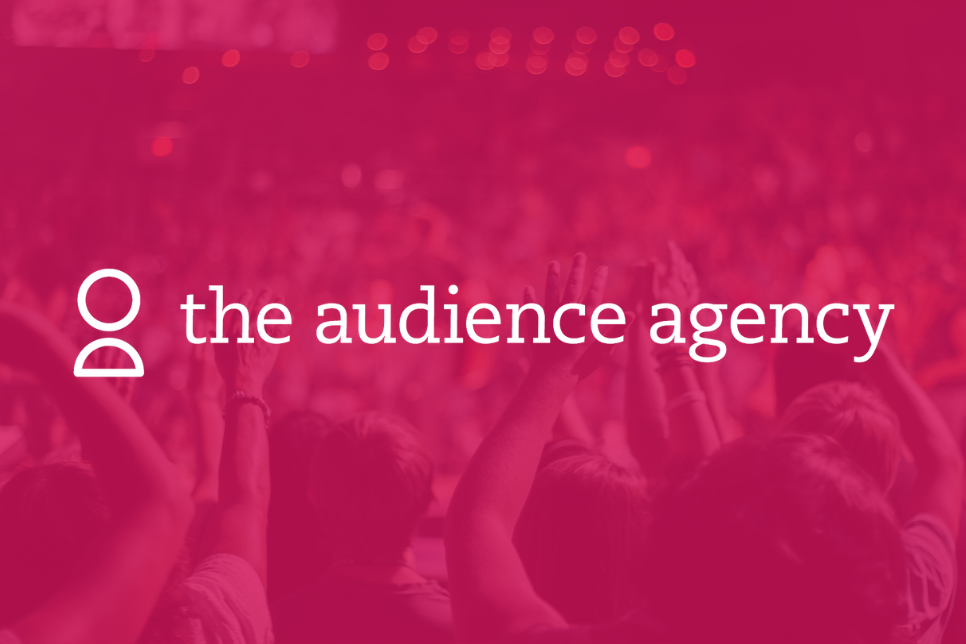 The Audience Agency logo on a red background