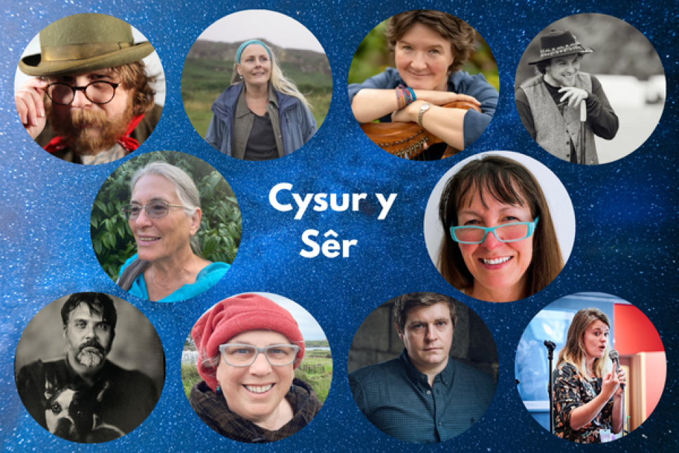 Montage o ffotograffau o'r storïwyr / Photo montage of the storytellers  