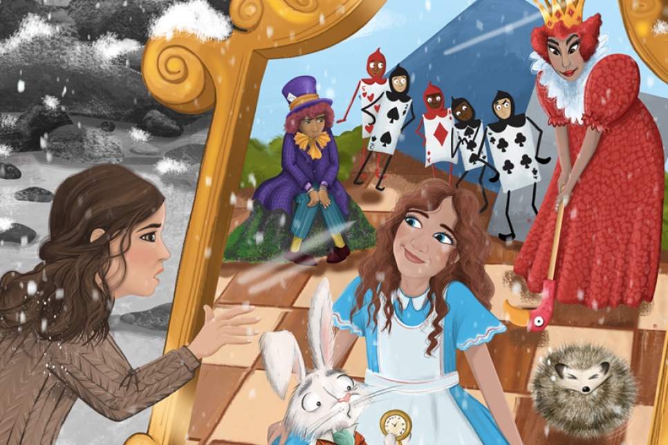 Illustration showing characters from the show / Dyluniad yn dangos cymeriadau o'r sioe