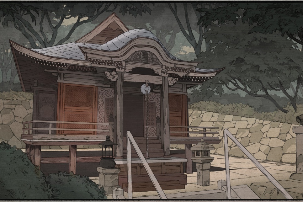 Image - Still of a wooden house / Delwedd - Still o dŷ pren