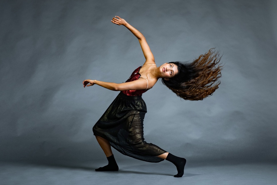 A moving shot of a dancer