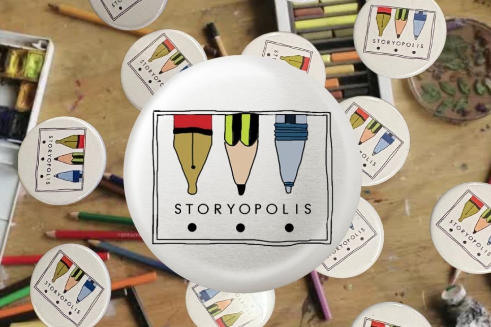 Image of Storyopolis branding / Delwedd o frandio Storyopolis 