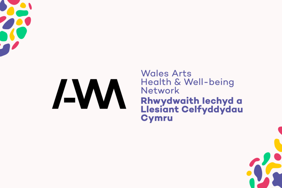 AM logo and Wales Arts Health and Wellbeing network logo